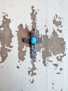 Faithful Turquoise + Sterling Silver Cross Pendant