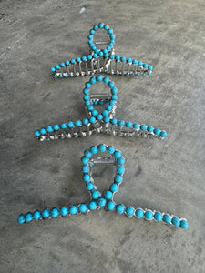 Turquoise Studded Claw Hair Clip