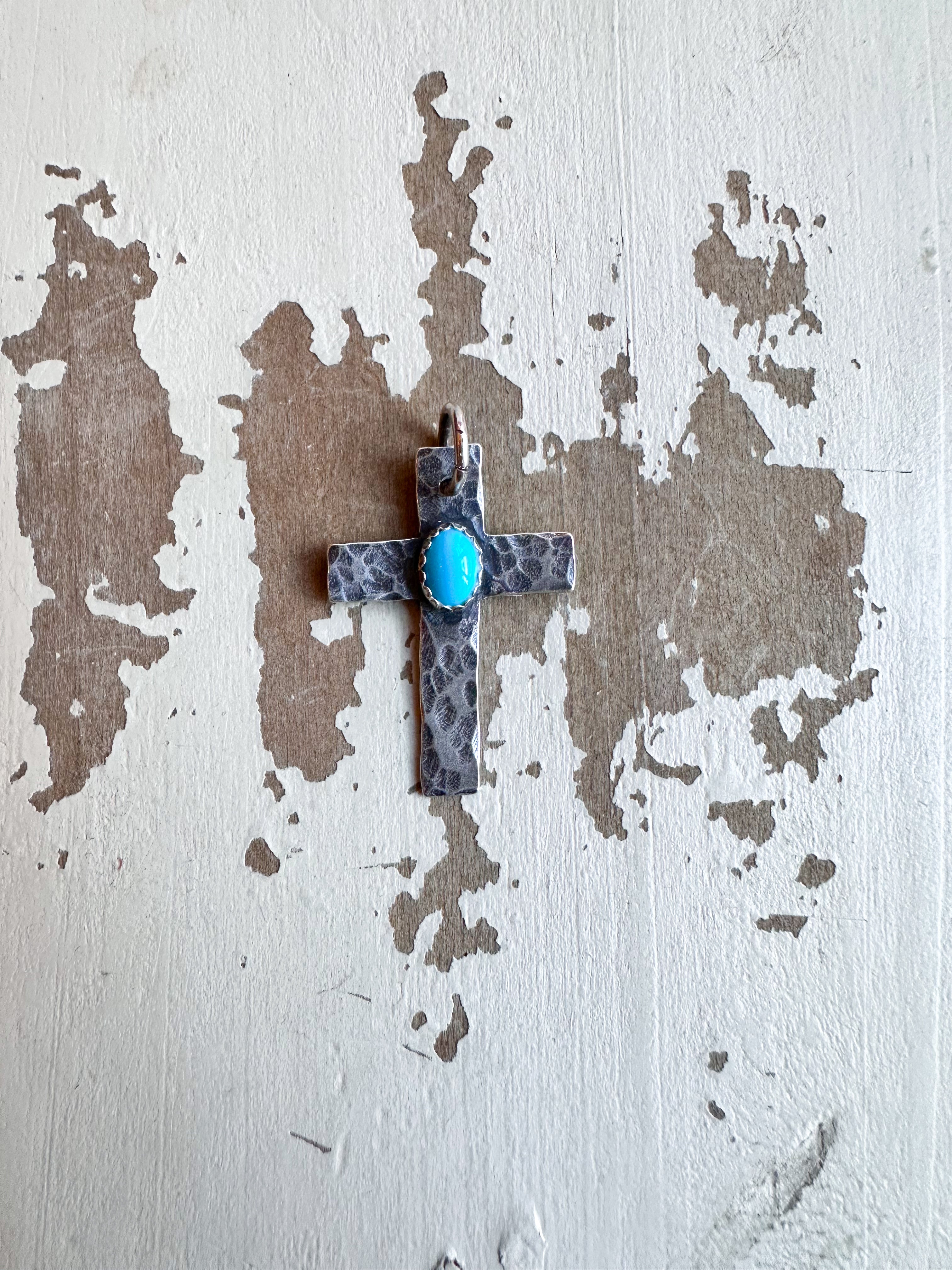 Faithful Turquoise + Sterling Silver Cross Pendant