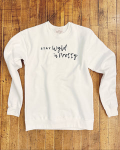 Stay Wyld ‘n Pretty Crew Sweatshirt- White