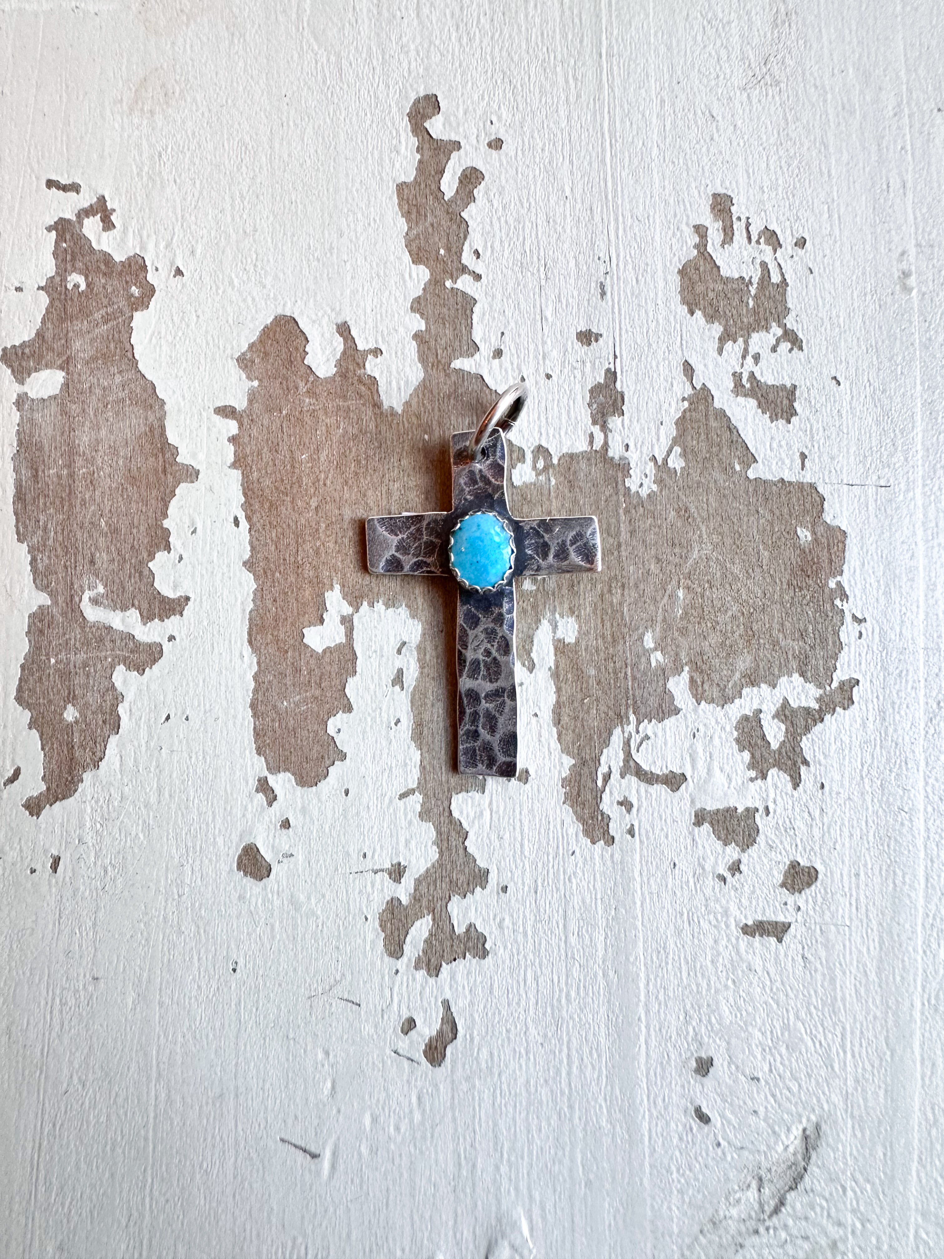 Faithful Turquoise + Sterling Silver Cross Pendant