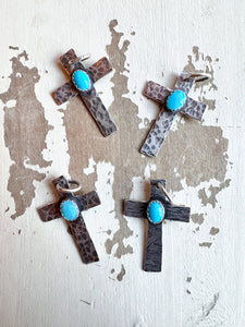 Faithful Turquoise + Sterling Silver Cross Pendant