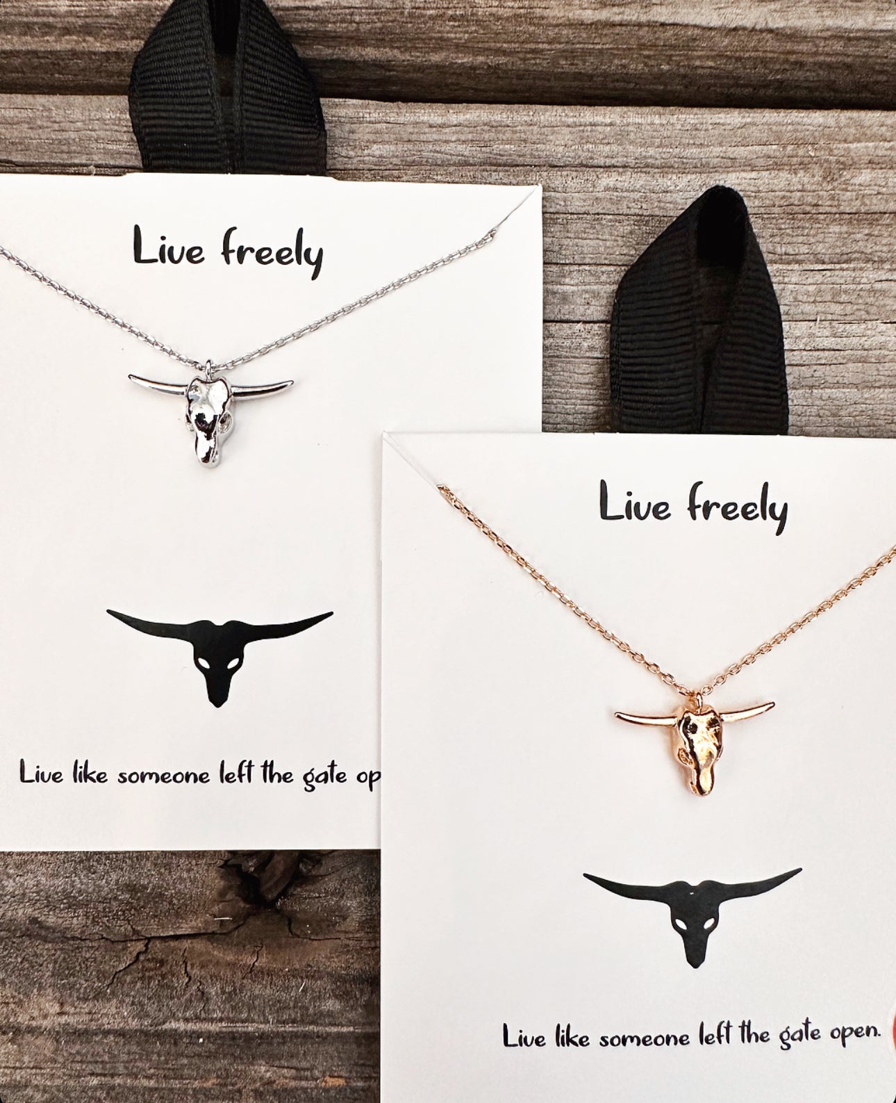 Gold-Dipped Longhorn Charm Necklace
