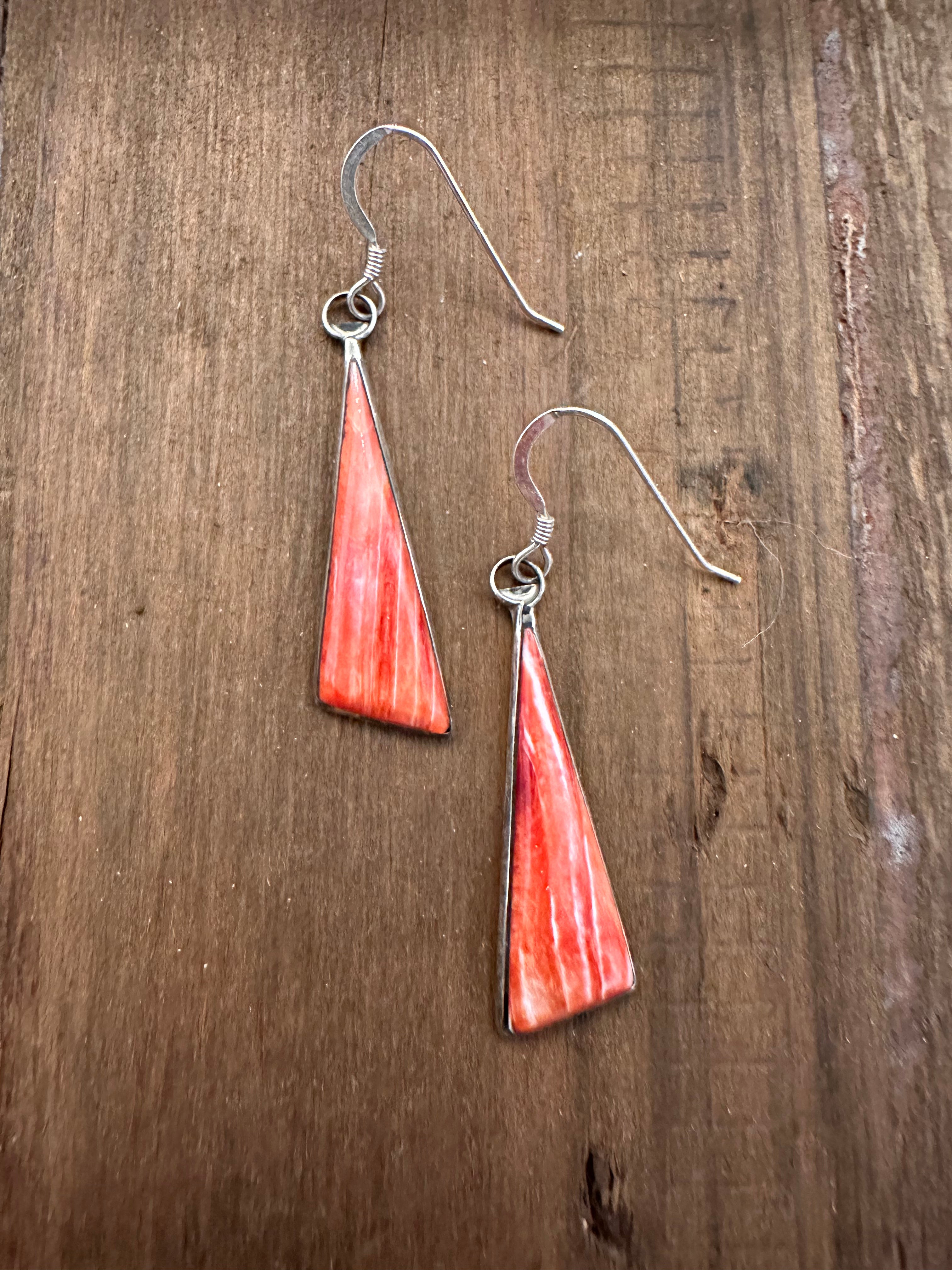 Triangle Spiny Oyster Earrings
