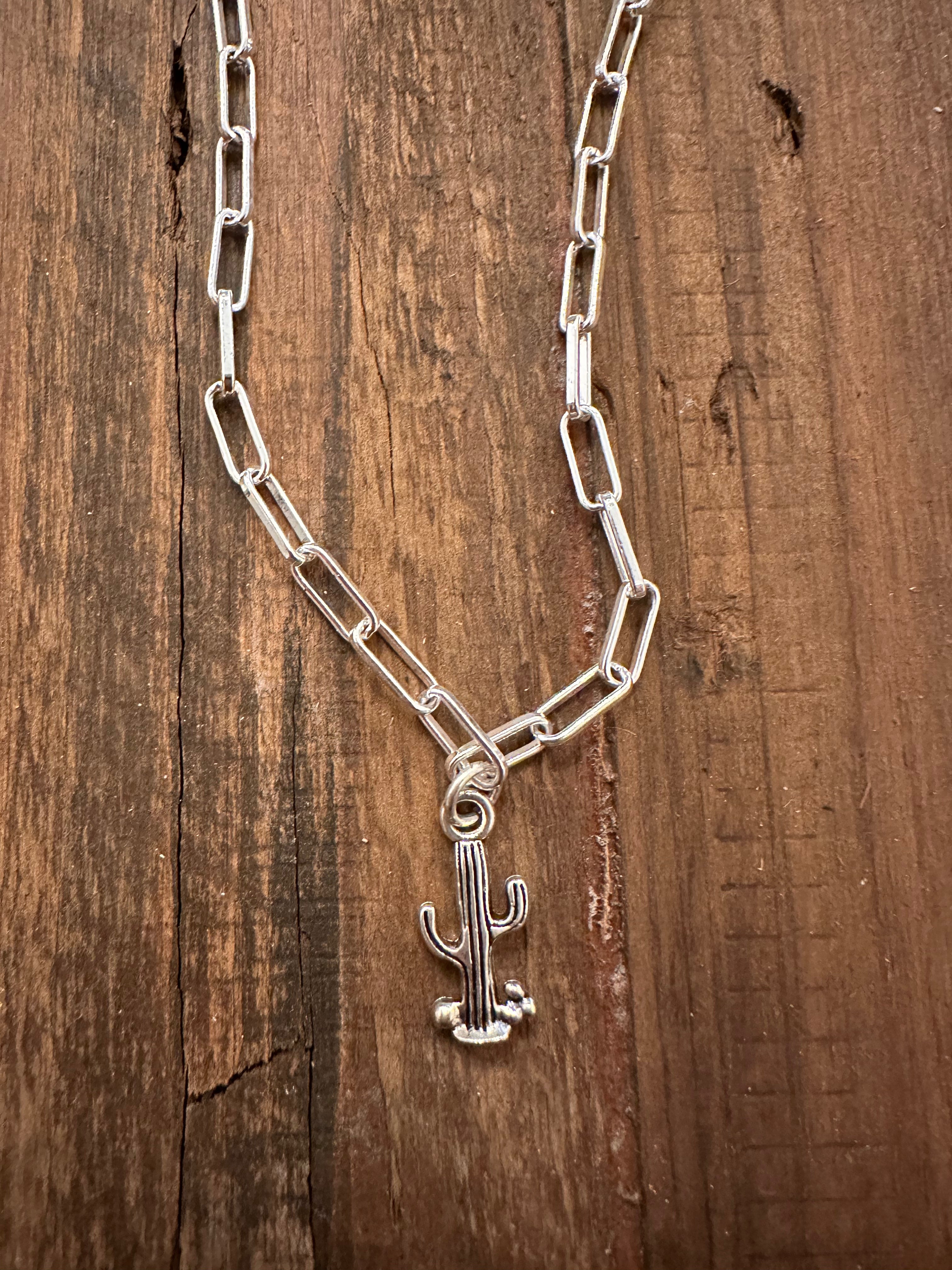 Giddy-Up Necklace - Cactus Charm