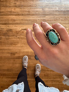 Size 9 Traveler Turquoise Ring