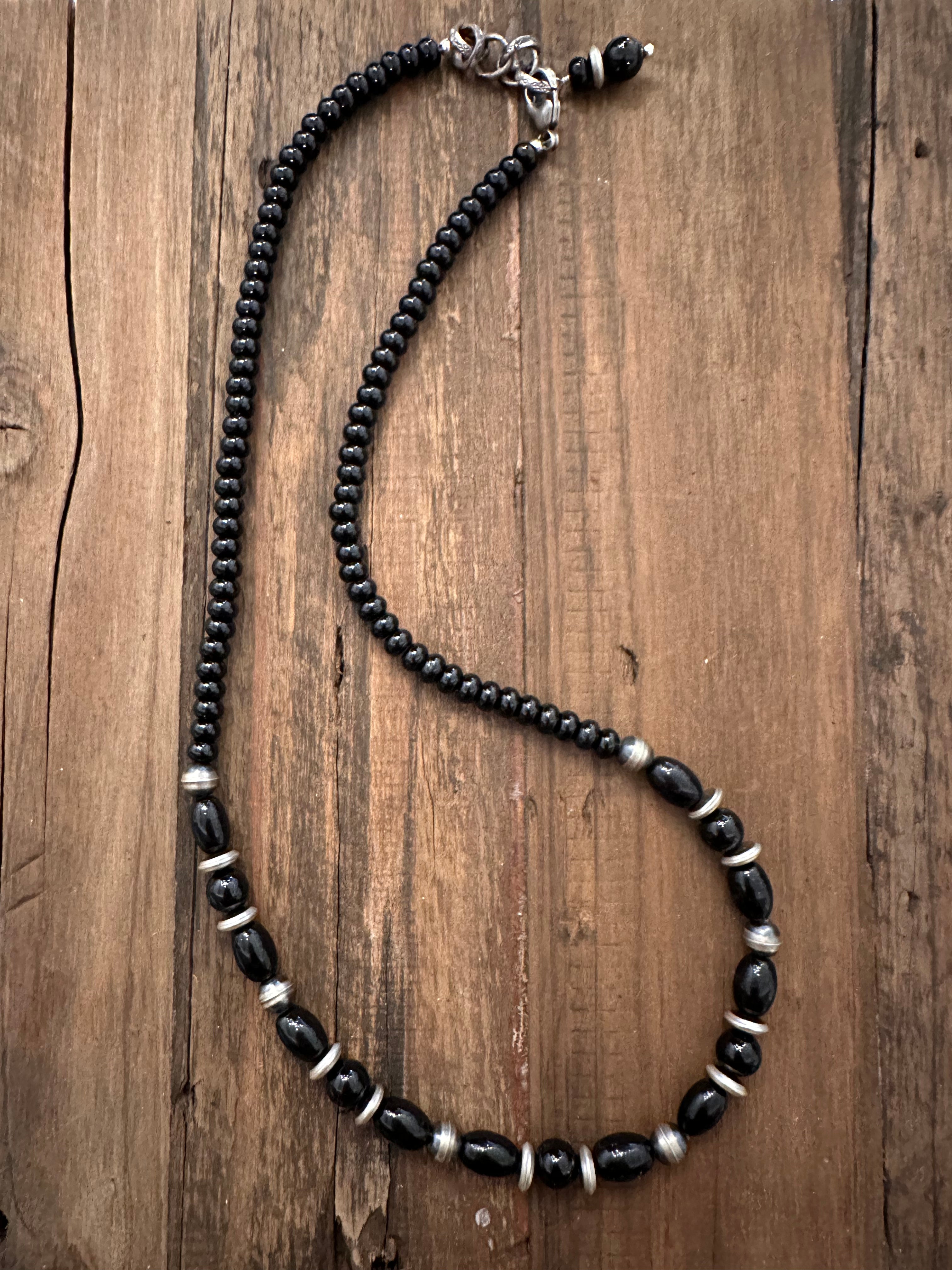 Black Onyx + Cowgirl Pearl Necklace