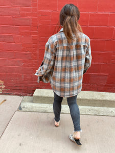 Coffee Plaid Shacket