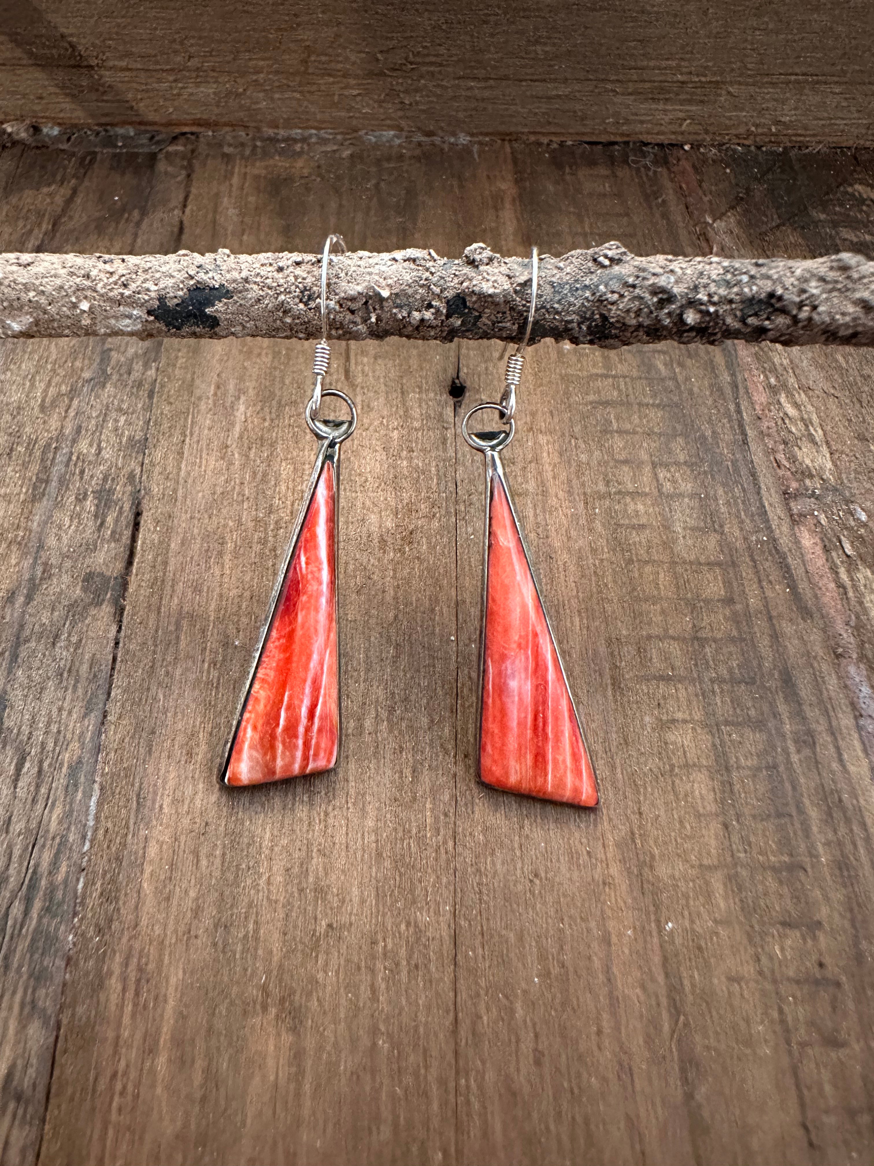 Triangle Spiny Oyster Earrings