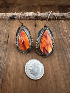 Antiqued Spiny Oyster Earrings