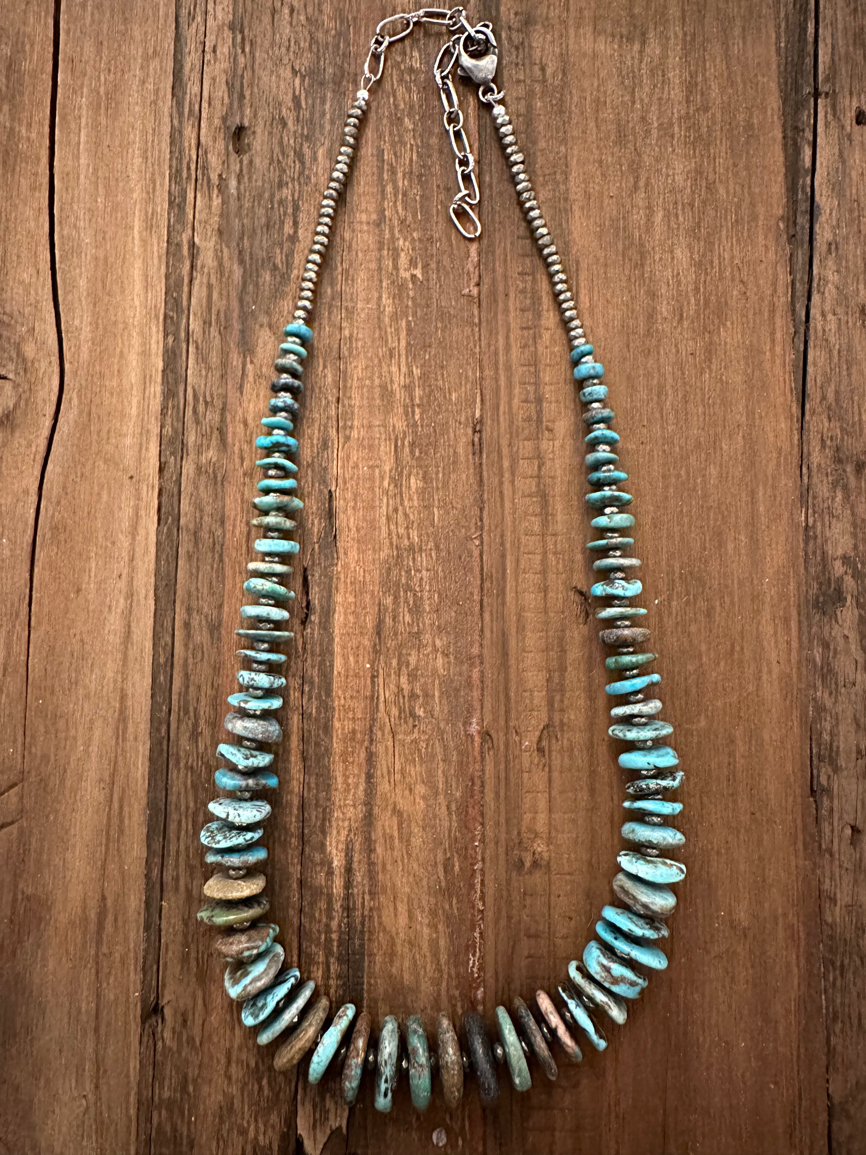 Graduated Turquoise Coins + Pyrite Necklace