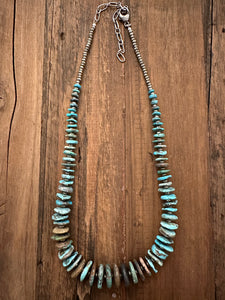 Graduated Turquoise Coins + Pyrite Necklace