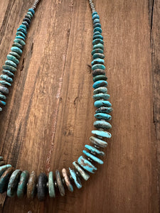 Graduated Turquoise Coins + Pyrite Necklace